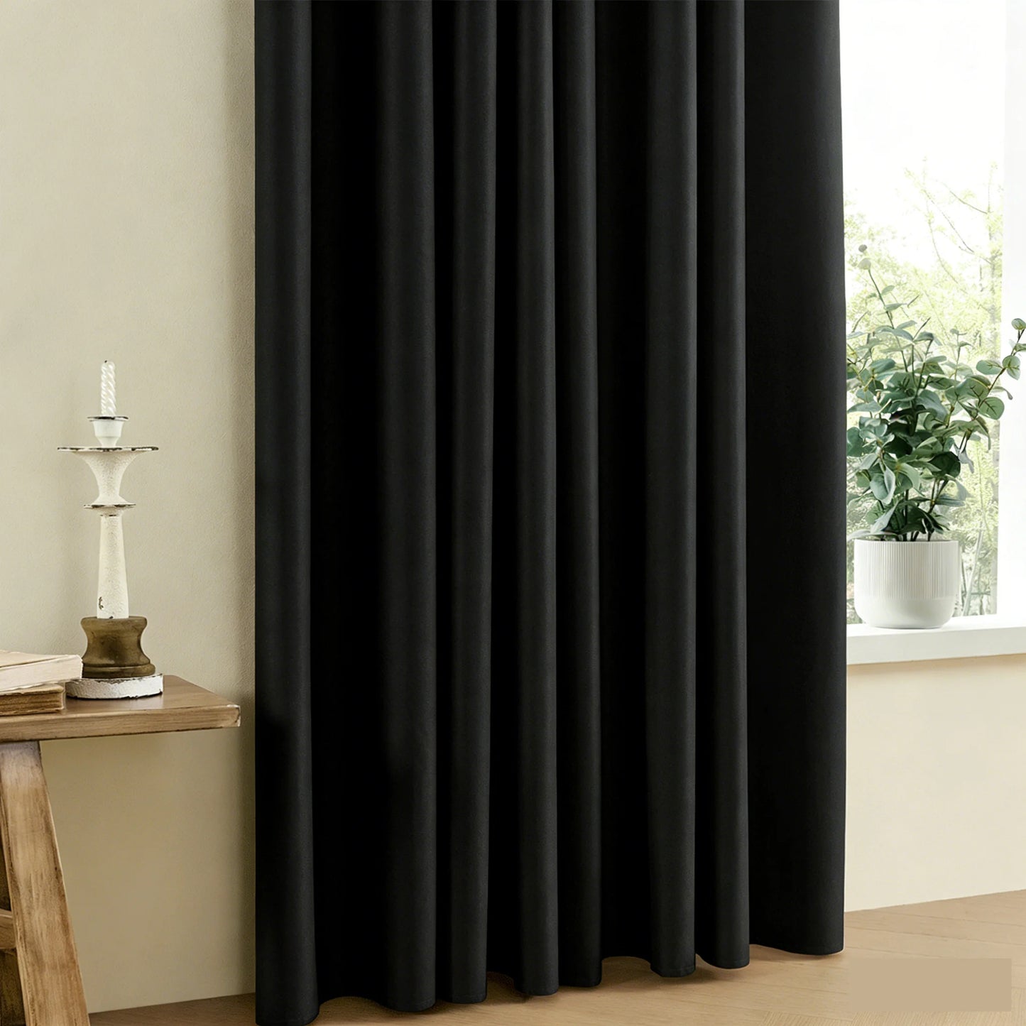 1Pcs Modern Minimalist Blackout Curtain - Heat Insulation, All-Season Universal Drapes for Bedroom  (Rod Pocket) Curtains only