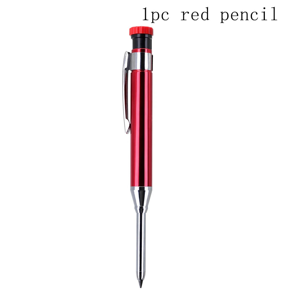 6Colors 2.8mm Metal Solid Carpenter Mechanical Pencil with Sharpener 2B Lead Core Deep Hole Construction Marking Scriber Tool