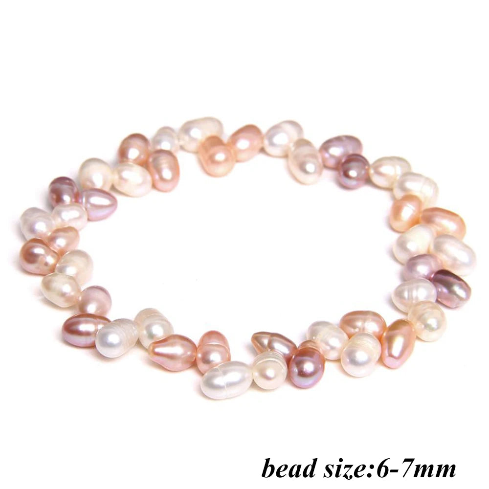 2024 New Natural Freshwater Pearl Stretch Bracelet Elegant Retro Female Pearl Bracelet High Quality Jewelry Gift For Women