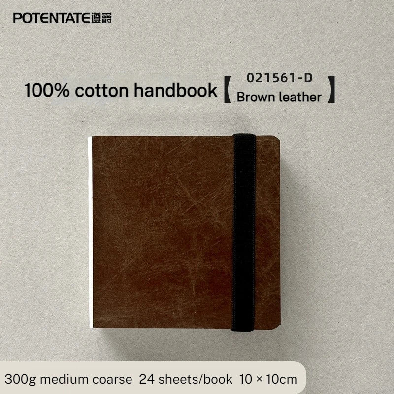 POTENTATE 100% Cotton Square Watercolor Paper Book 24 Sheets 300g Art Painting Drawing Paper Sketchbook Journal Drawing Notebook