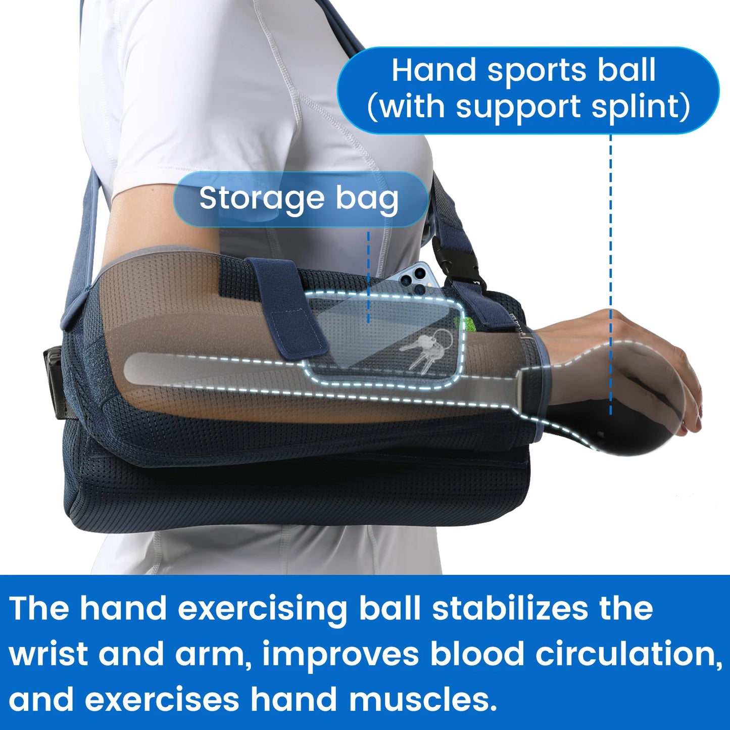 VELPEAU Shoulder Abduction Sling for Arm Injury, Rotator Cuff Surgery and Fracture, Shoulder Immobilizer with Removable Pillow