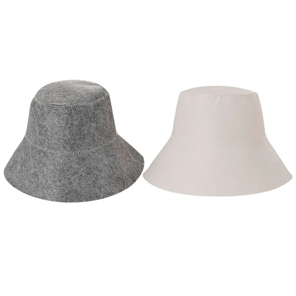 Felt Sauna Hat Anti Heat Russian Cap Thicken Wool Felt Shower Cap Hair Turban For Bath House Head Protection Drop