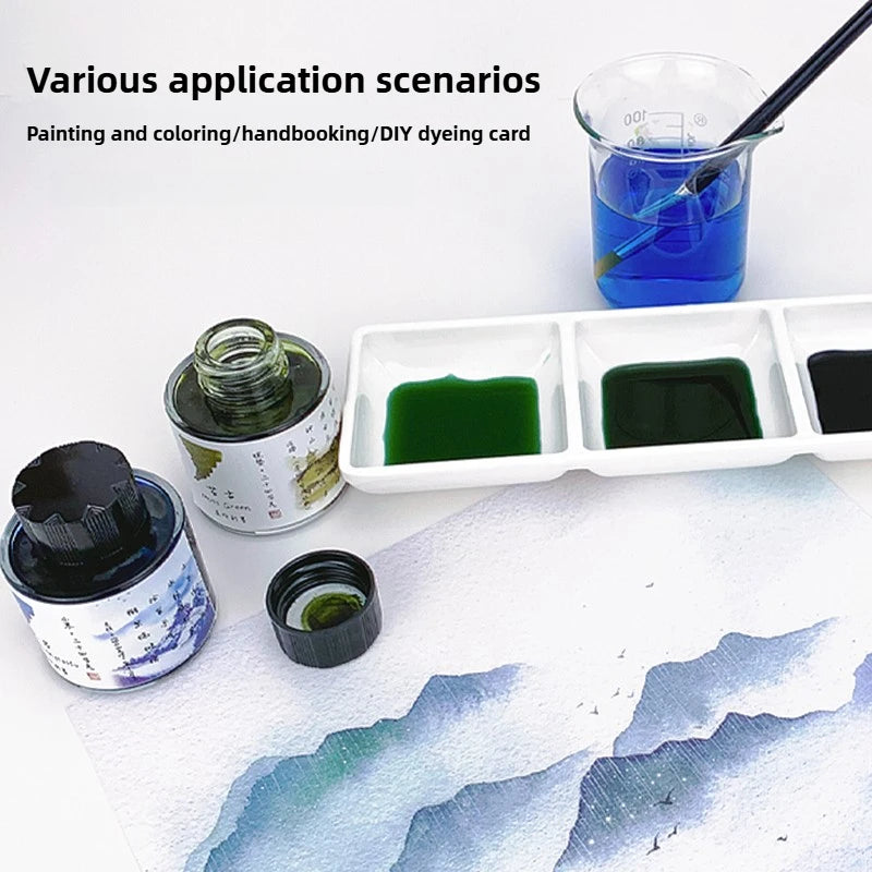 Ostrich 24 Colors 30/15ml Layered Chromatography Fountain Pen Ink Vibrant Gradient Watercolor Non Carbon Non Clogging Stationery