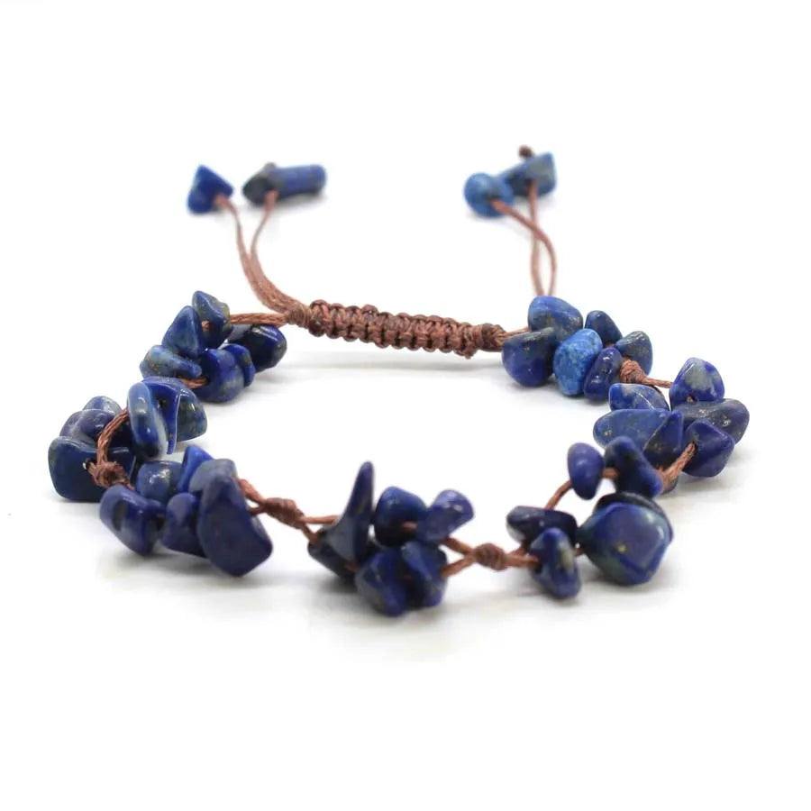 Macrame Crystal Chip Stone Braided Bracelets For Women Girls Natural Amethyst Quartz Gemetone Weave Adjustable Bracelet Jewelry