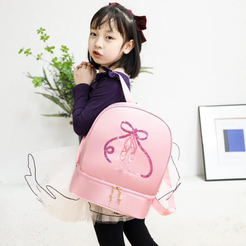 Childrens Shoulder Bag Dance Backpack Latin and Ballet Schoolbag Girl Princess Dance Bag Independent Shoe Warehouse Water Proof