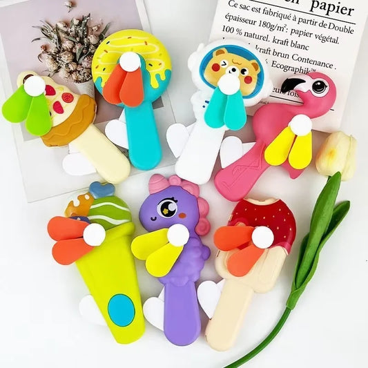 Cute Cartoon Hand Press Fan Portable Mini Summer Cooling Gadget for Adults Outdoor Camping and Daily Use Gift