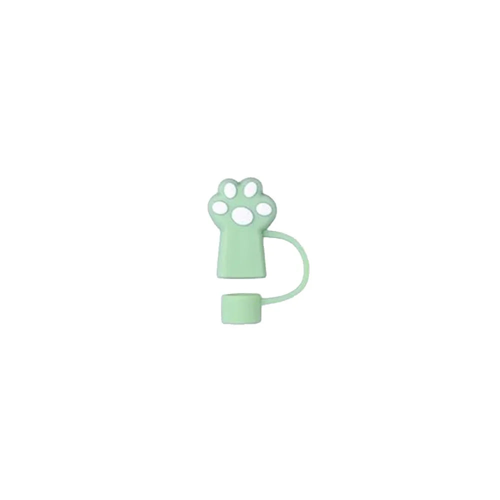 Cute Silicone Straw Toppers Cat Paw Straw Cover For Stanley 30/40oz Tumbler Cup Reusable Dust-Proof Spill-Proof Plug 10mm
