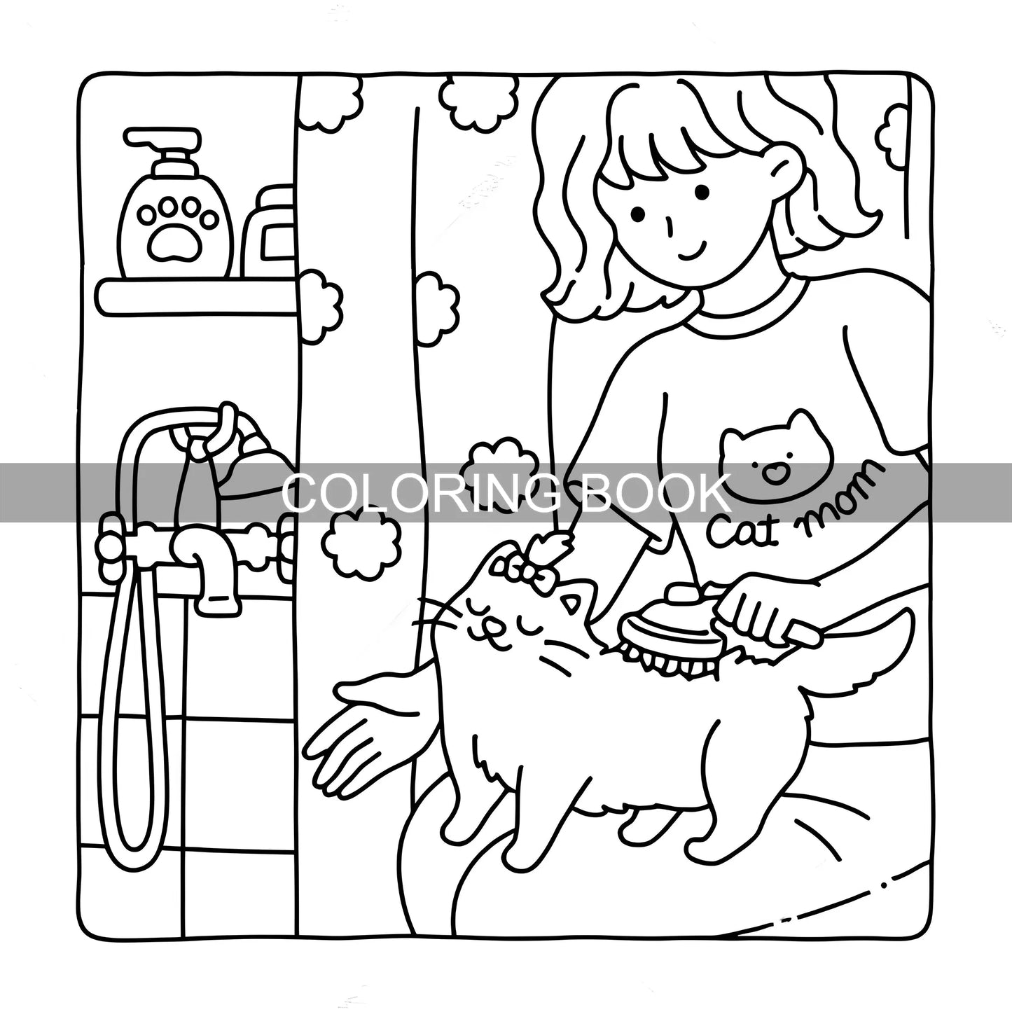 Coloring Book for Relaxation: 24-Page Picture Book of Adorable Cats and Heartwarming Family Life - Perfect Easter