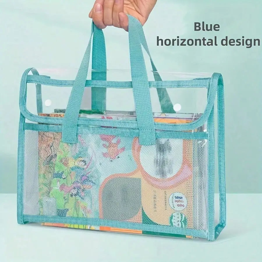 Transparent Expandable File Bag, High-quality Portable Transparent Folder, Book and Stationery Storage Bag, A4 Paper File Storage, Suitable for Office, School, Easter, Thanksgiving and Other Activities