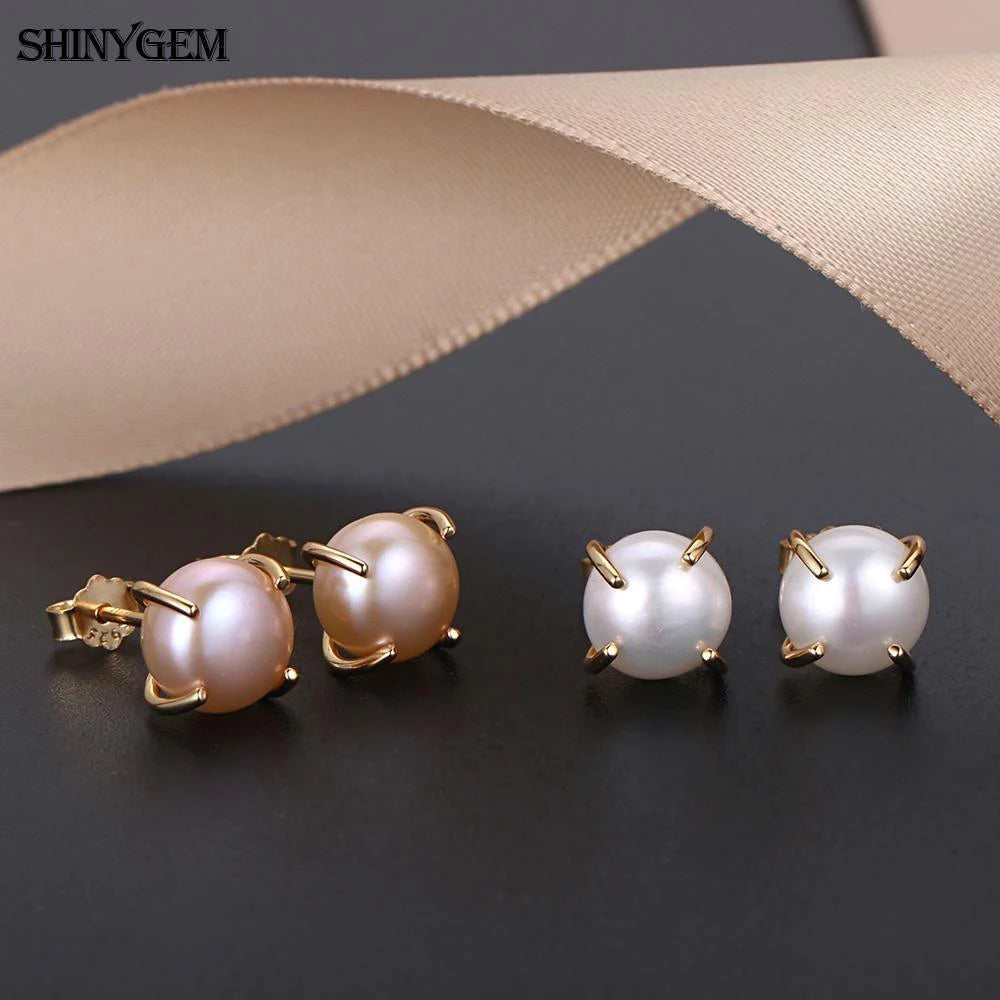 Exquisite Fashion S925 Silver Talon Freshwater Stud Shape Earrings Natural Pink Pearl For Women Girl Trendy Jewelry Gift