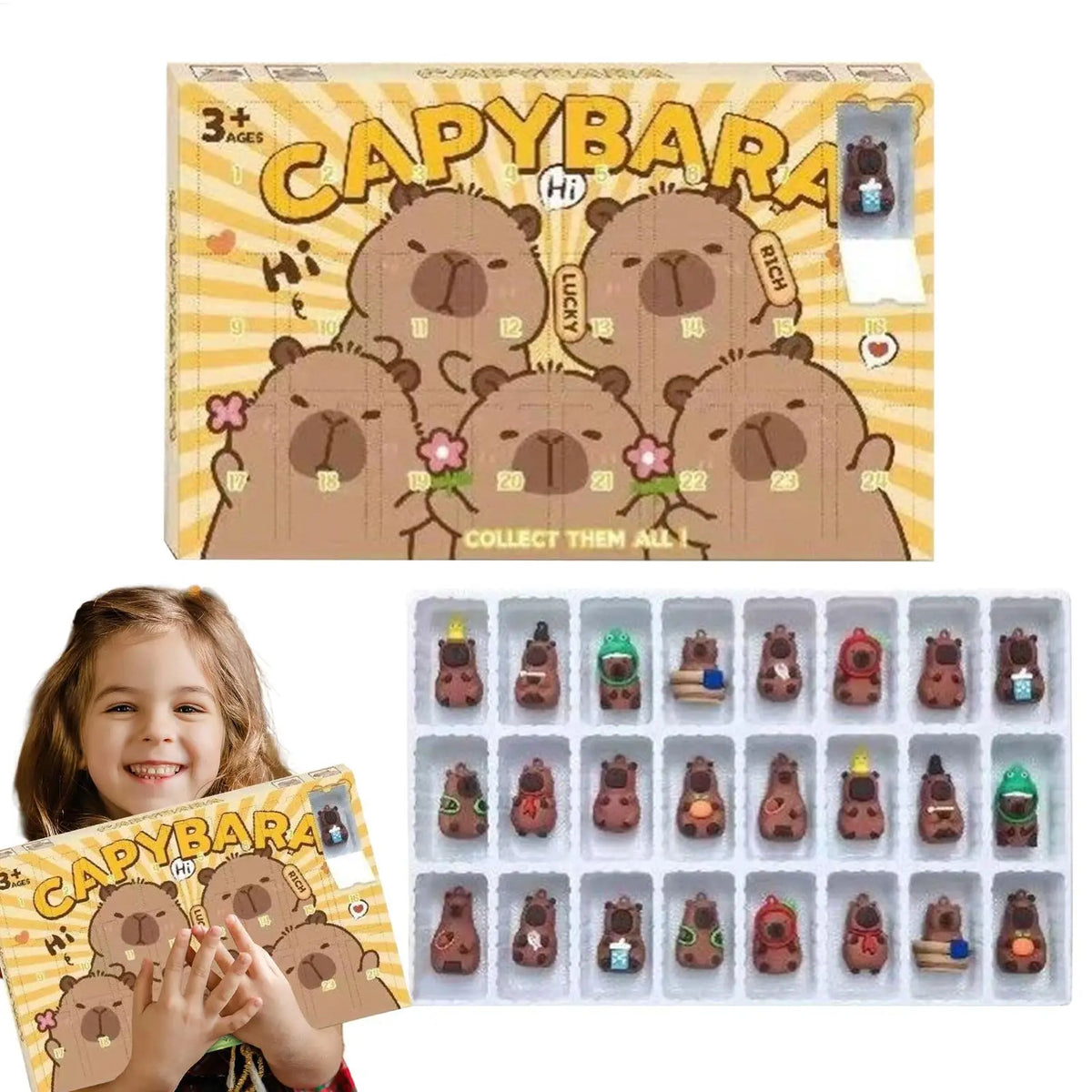 3D Capybara Advent Calendar – Cute Animal Toy Christmas Countdown for Kids
