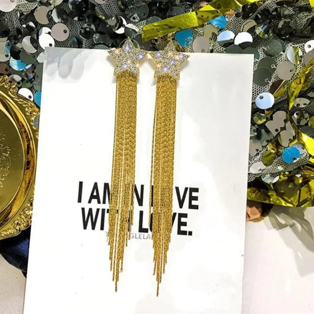 New Green Red Crystal Beaded Pendant Tassel Earrings for Women Exquisite Light Luxury Unique Design Personalized Girls Jewelry