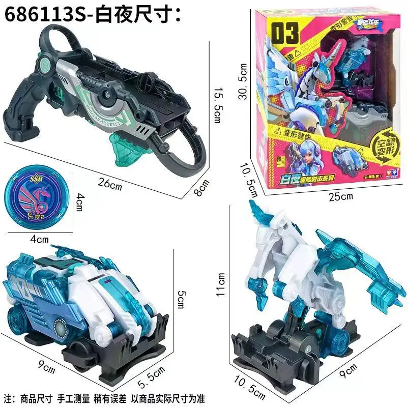 Screechers Wild Chip Code Maze Transform Action Figure Robot Energy Burst Shot  Deform Car Beast 360° Flip Capture Chip Kids Toy