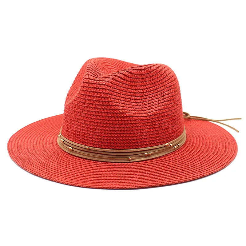 Big Size 60CM New Straw Hat 7cm Brim Summer Cooling Beach Sun Hat Outdoor Party Panama Jazz Hat Sombreros De Mujer