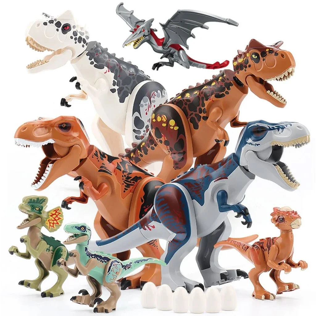 Jurassic World Brutal Raptor Building Blocks Dinosaur Model Tyrannosaurus Indominus T-Rex Assemble Educational Toy For Kids Gift
