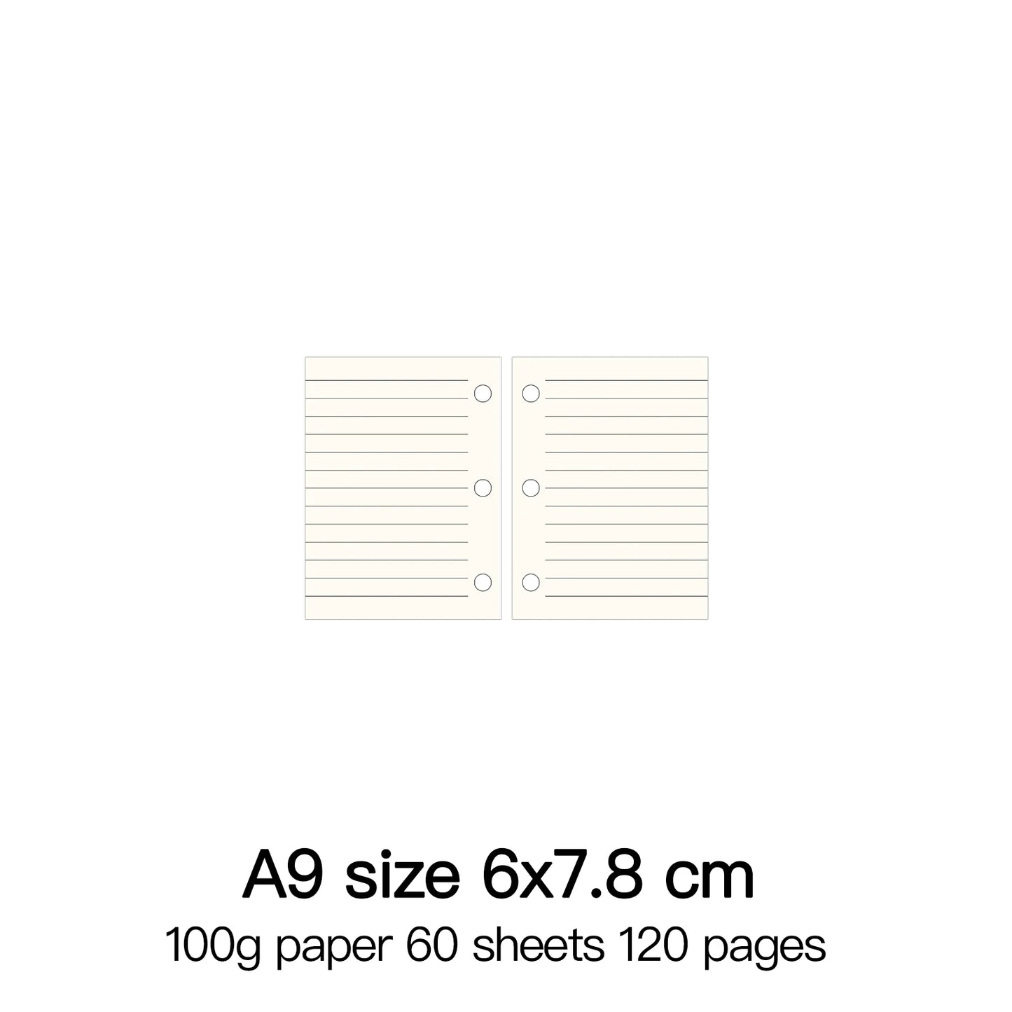 High Quality Ring Binder Notebook A5 Personal A6 A7 A8 Size Insert Refills Loose Leaf Spiral Diary Planner Inner Core 100g Paper