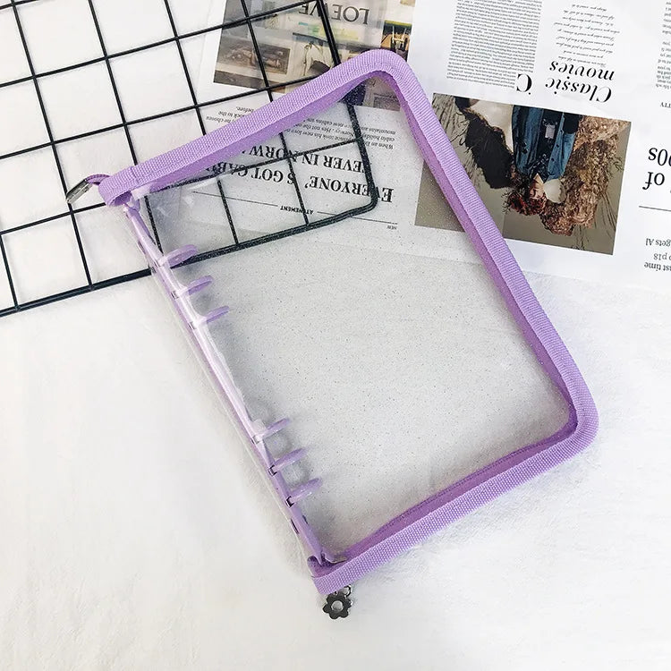 A5 A6 Zipper Binder Photo Card Collection Book Postcard Organizer Diary Notebook School Stationery