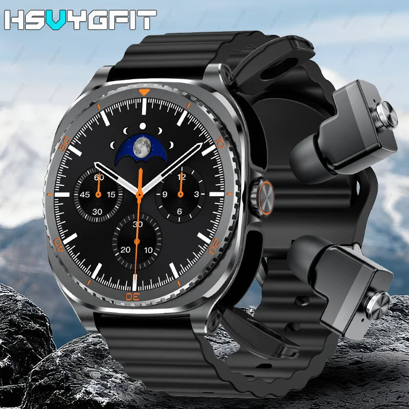 New watch earphones 2-in-1 smartwatch, Health monitoring device, wireless calling, 100+sports mode male and female smartwatches