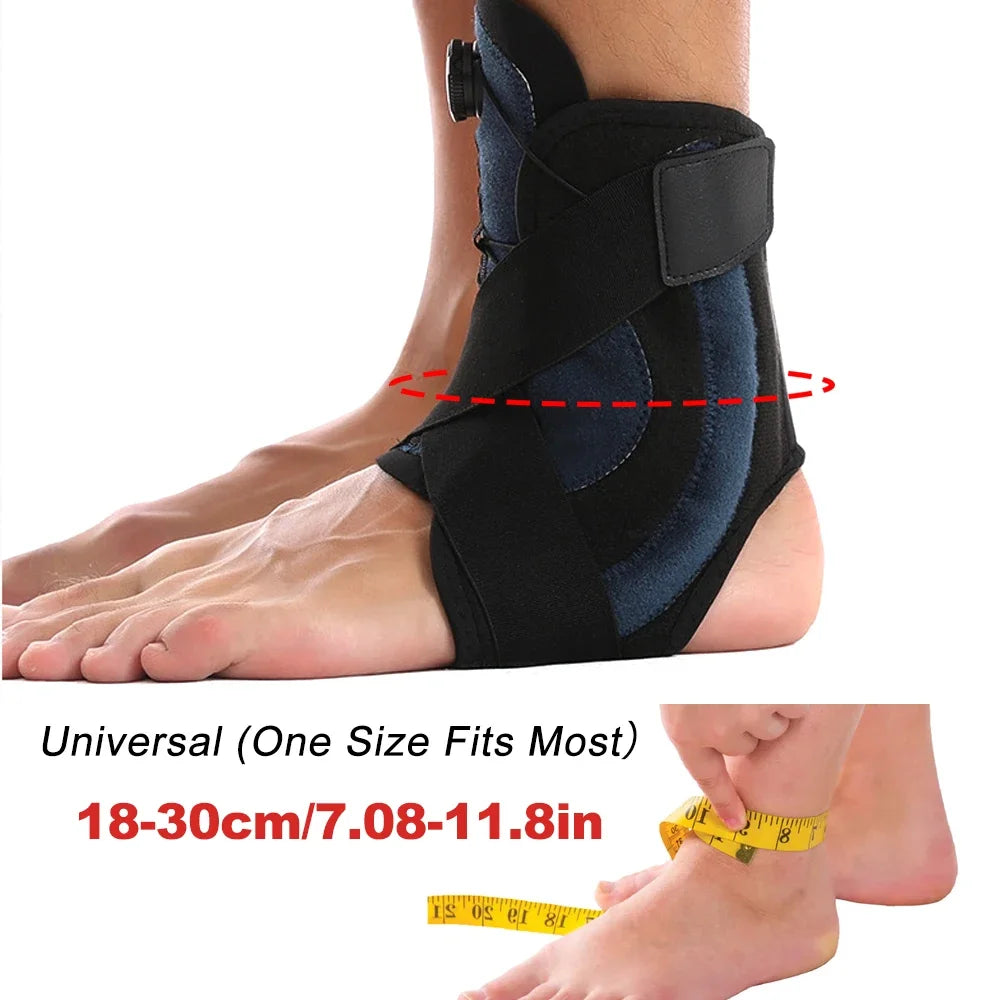 Adjustable Knob Maximum Ankle Support Brace for Sprained Ankle,Tendonitis,Achilles, Plantar Fasciitis, Swelling,Injury Recovery