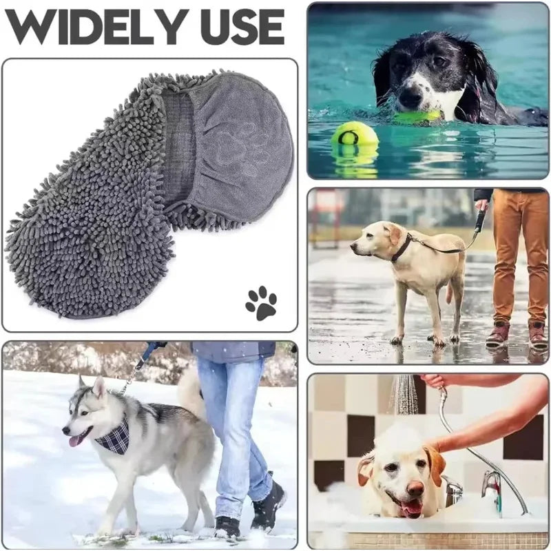1pc Super Absorbent Pet Bath Towel Quick-drying Cat Towels Convenient Soft Bath Robe Dry Pet Cleaning Washcloth Dog Accessories