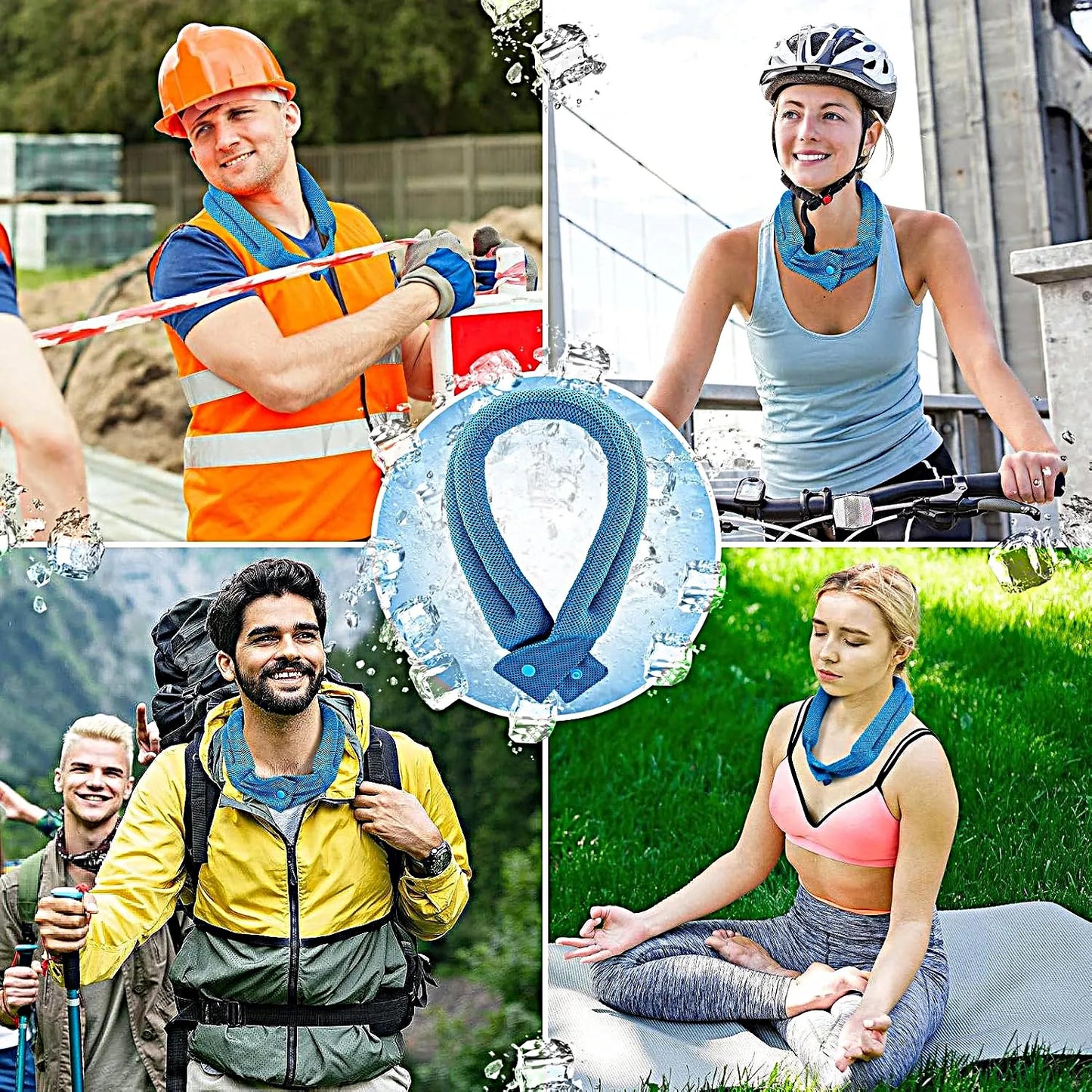 3 Pcs Cooling Neck Wraps - Cooling Towels with Ice Polymer, Soft Breathable Neck Coolers for Summer Heat Sports Gym Workout Men