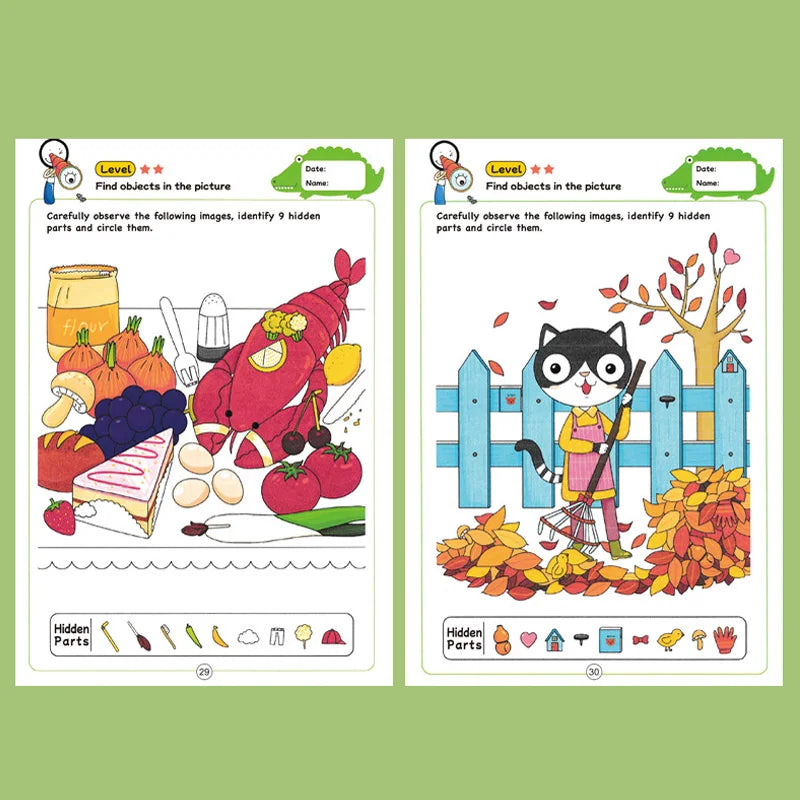 32-Page Interactive Spot-the-Difference Game - Colorful Educational Activity Book for Children 3-8, Enhances Focus