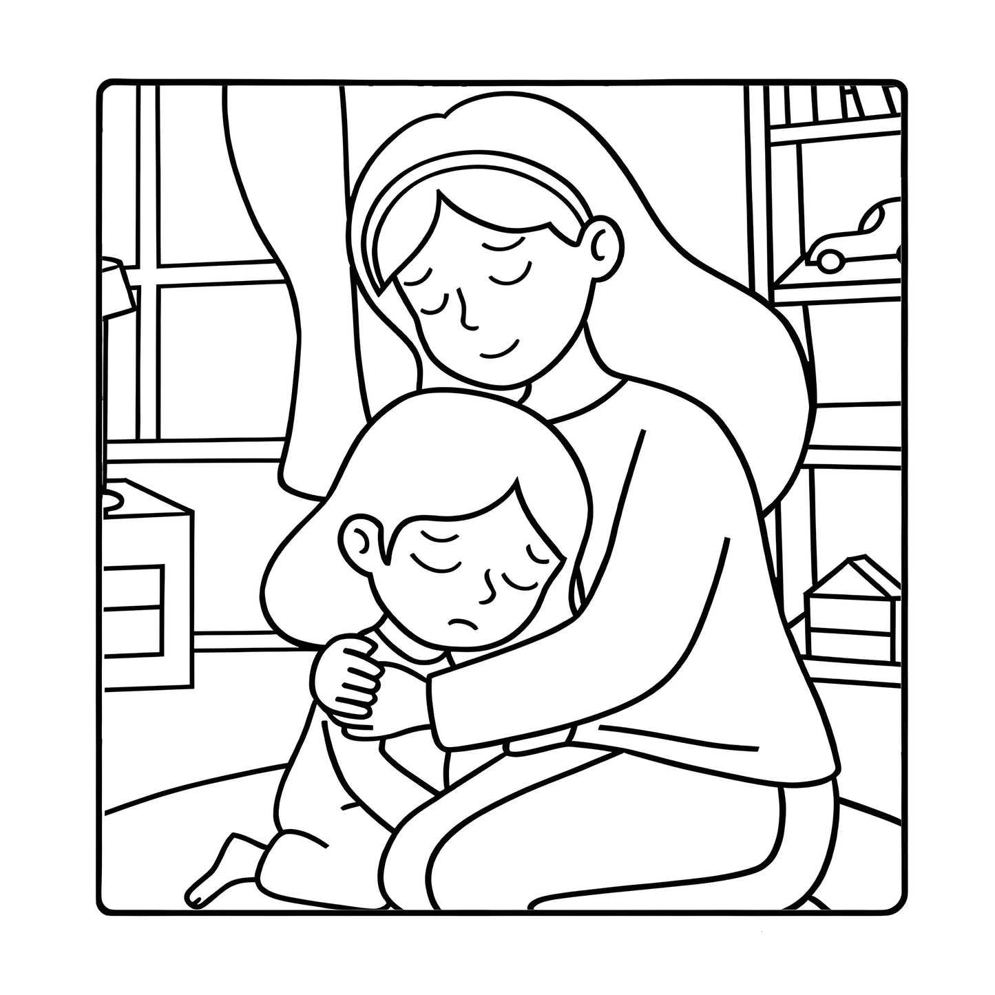 MOM MOMENTS : Coloring Book for Adults Featuring Cute Cozy Daily Activities for Relaxation (Cozy Spaces Coloring)