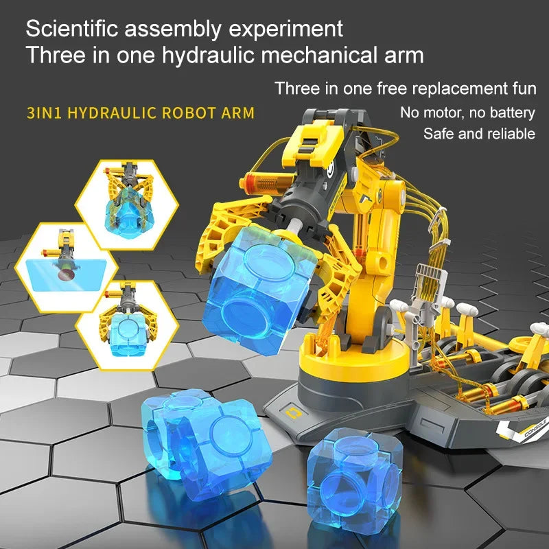 DIY Hydraulic Robot Arm Kids Science Experiment Technology Games Model Kit STEM Assembly Toys Children Gift Novelty Toy