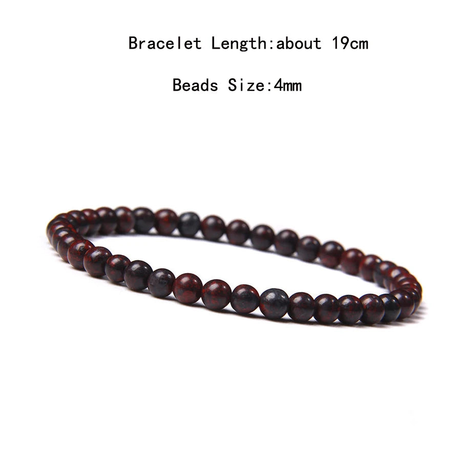 4mm Quartz Agate Bead Natural Stone Beaded Bracelet Lava Rock Tiger Eye Black Onyx Crystal Women Men Yoga Healing Chakra Jewelry