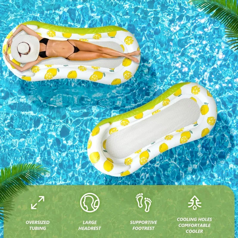 Inflatable Floating Row Toys for Adults PVC Foldable Children Water Hammock Inflatable Mat Lounge Chair Summer Outdoor Pool Toy