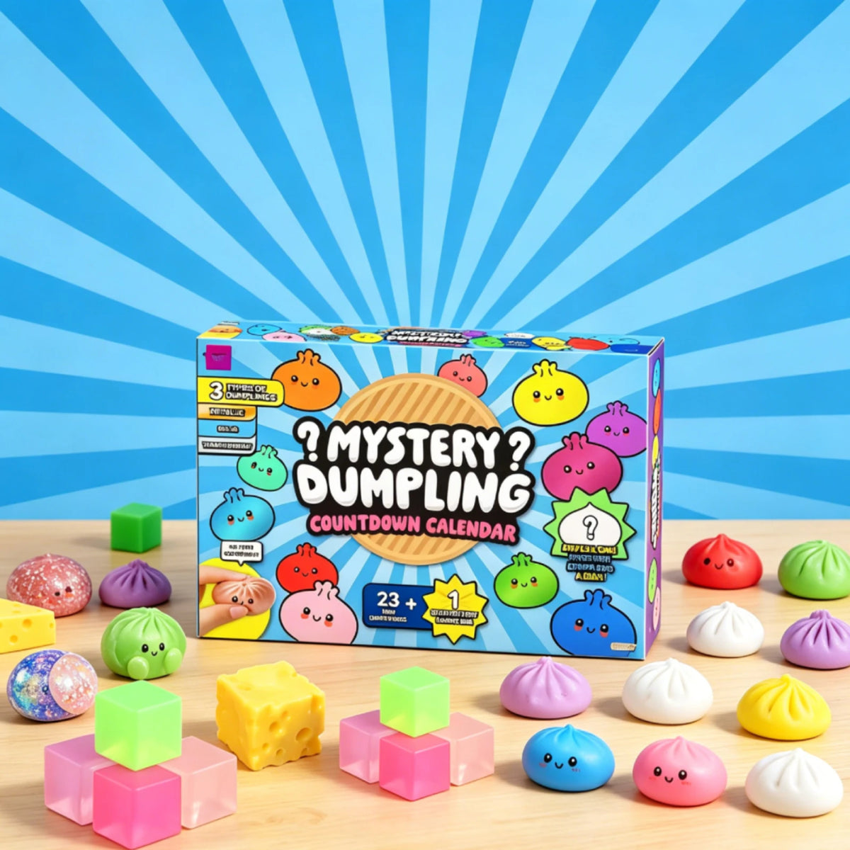 24 Days Squeeze Dumpling Advent Calendar Slow Rising Dumpling Squishies Decompression Dough Dumpling Squishy Toy for Kids Adults