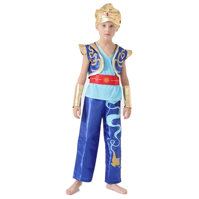 Anime Aladdin Cosplay Costumes Full Set Outfits Uniform for Boys Men Role Play Halloween Carnival Suit