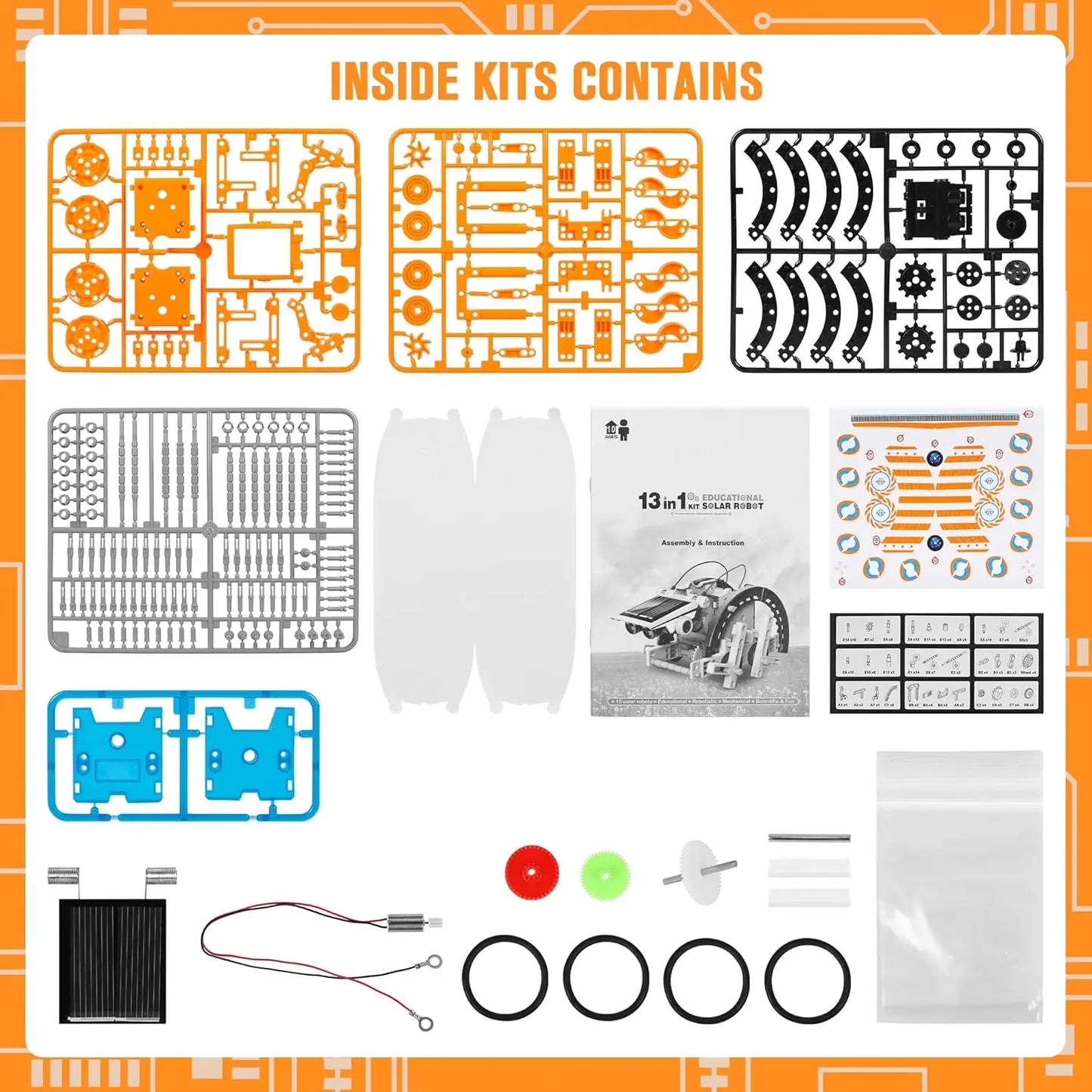 STEM 13-in-1 Solar Robot Kit for Kids Age 8-12, DIY Science Experiment Building Toys Educational Birthday Gifts Boys Girls