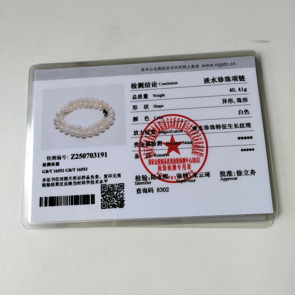 YWYC 8-10MM Baroque Natural Freshwater Pearl Necklaces for Women 925 Sterling Silver Necklaces Jewelry 40-50cm Length