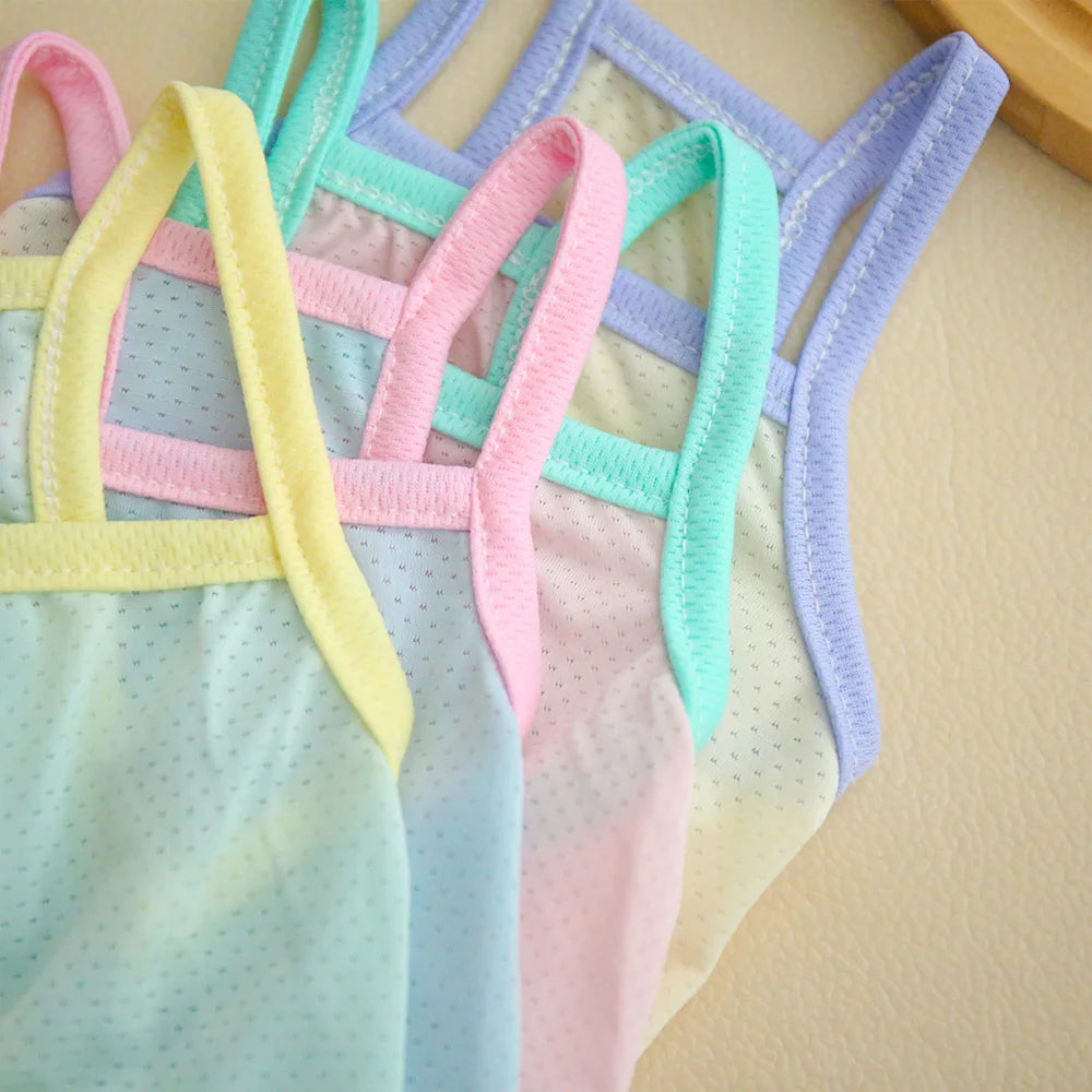Pet Summer Breathable Ice Silk Cooling Strap Dog Cool and Comfortable Cool Clothes Solid Color Simple Dog Clothes