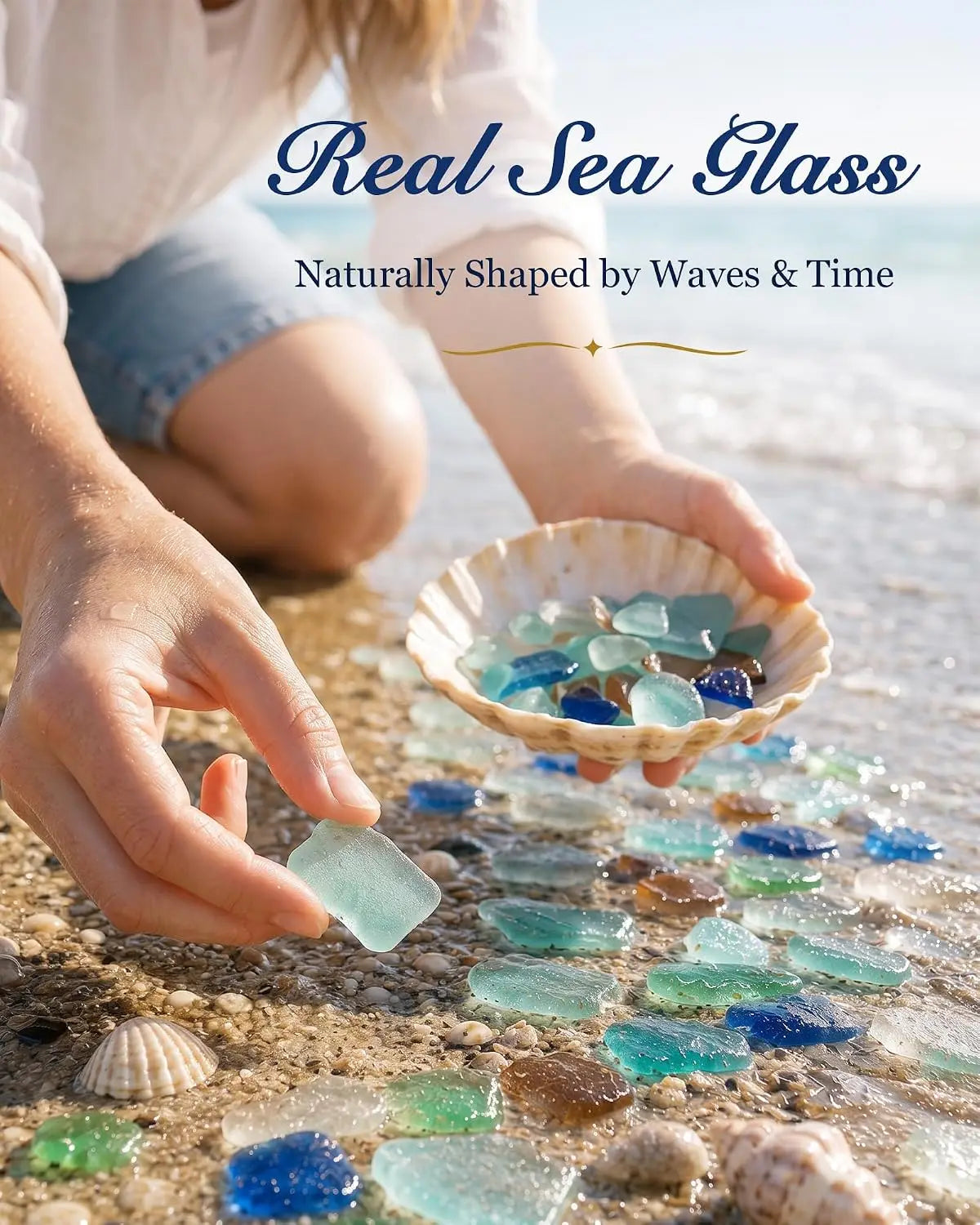 Sea Glass Advent Calendar 2026 for Women and Teen Girls,Jewelry DIY Craft Real Sea Glass Natural Variations,Christmas Decoration