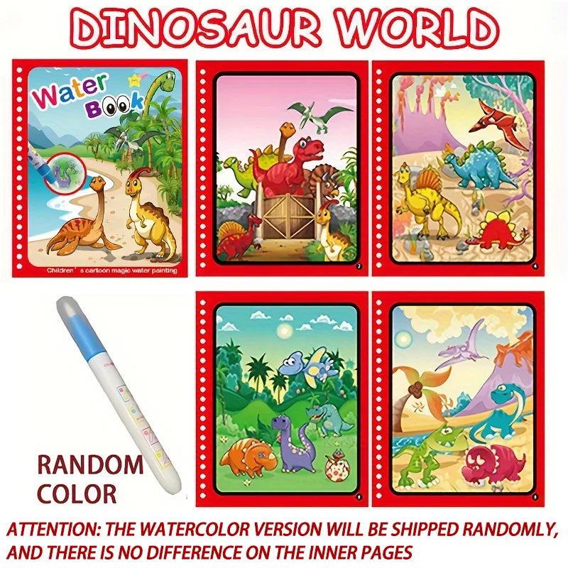1pc Reusable Water Drawing Book Magic Water Book Mess-Free Magic Painting Pad with Refillable Water Pen Learning  Education Toy