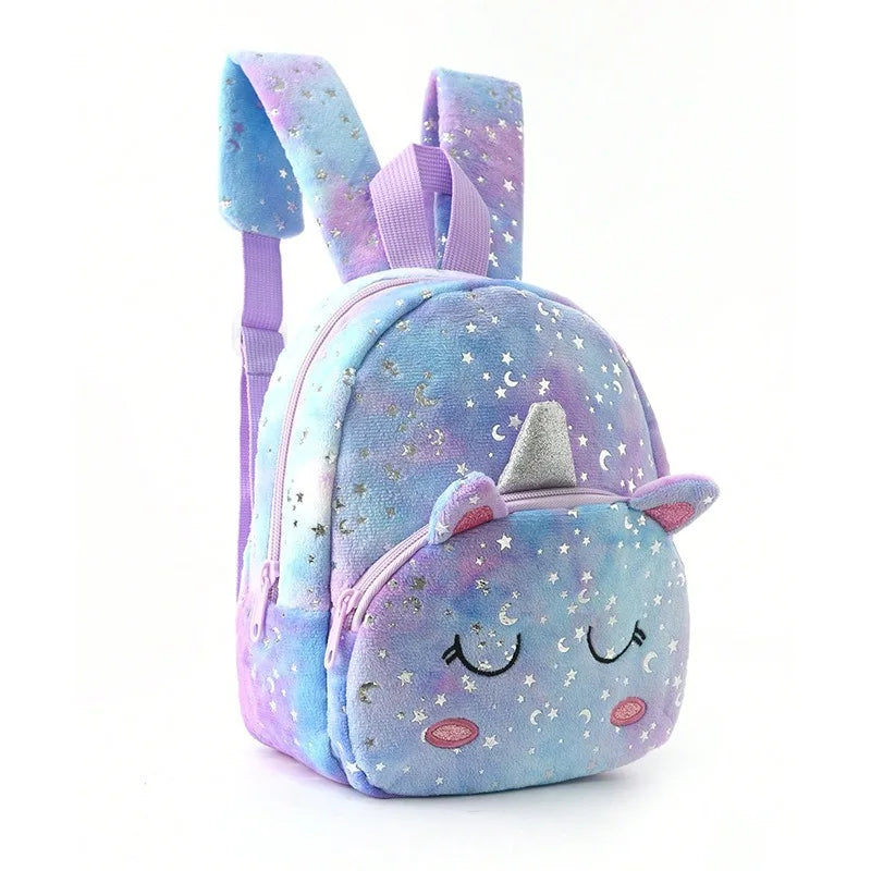 Cross-border new plush unicorn cartoon children's backpack backpack satchel cute girl small backpack schoolbag