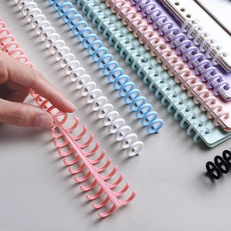 1 Pc 30 Holes Loose-leaf Plastic Binding Ring Spring Spiral Rings Binder Strip For A4 Paper Notebook Stationery Office Supplies
