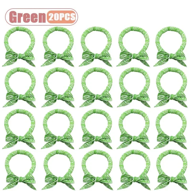 1-20PCS Summer Pet Cooling Scarf for Cats Dogs Ice Collar Cartoon Design Breathable Heat Relief Outdoor Travel Accessory