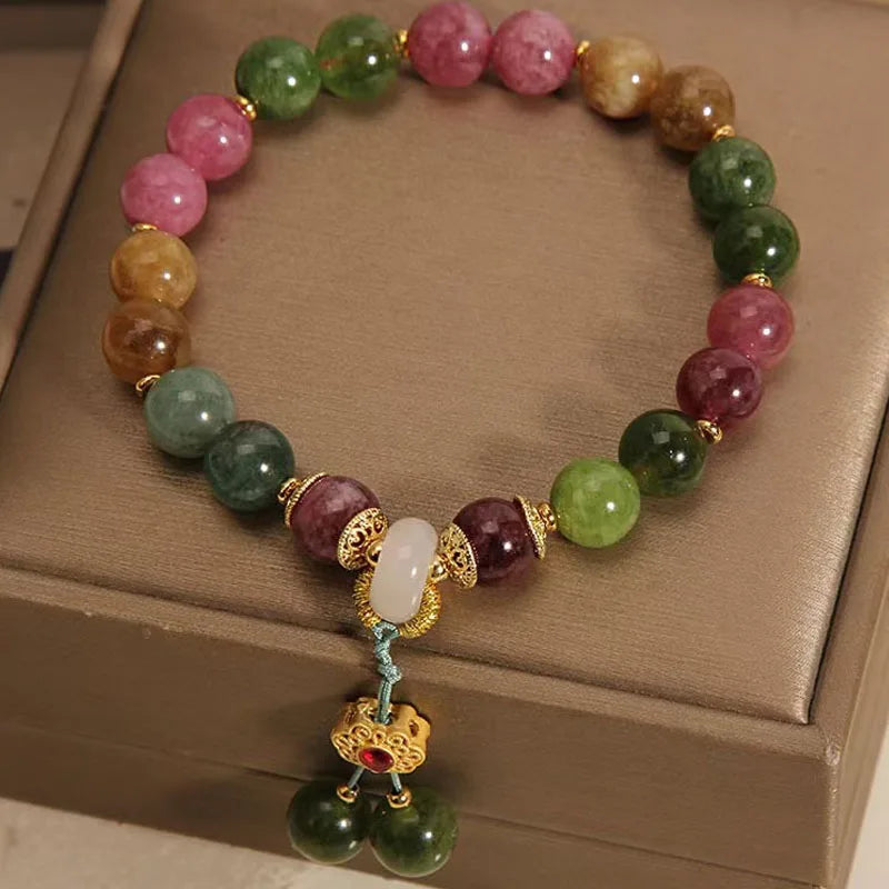 Aquamarine Fu Dai Pearl Bracelet - Chinese Lucky Symbol Jewelry