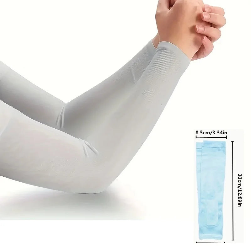 Ice Silk Cooling Arm Sleeves Summer UV Sun Protection Compression UPF 50+ for Women Volleyball Youth Sports
