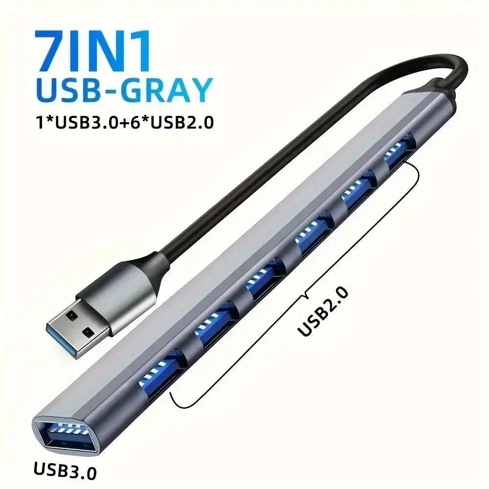 USB C Hub USB Splitter 8 in 1 USB Extender with 4 USB Port 1 USBC Port TF/SD Card Reader Audio Output Compatible for MacBook