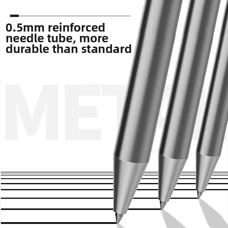 DELI Metal Sign Pen 0.5mm Gel Ink Pens Golden Silver Color Metallic Writing Pen Office Supplies Gold, silver, metal pen barrels