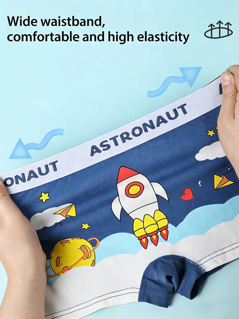 4pcs Children's Underwear for Boys Cotton Cute Dinosaur Shorts Panties Fashion Teenage Breathable Soft Boxers Toddler Underpants