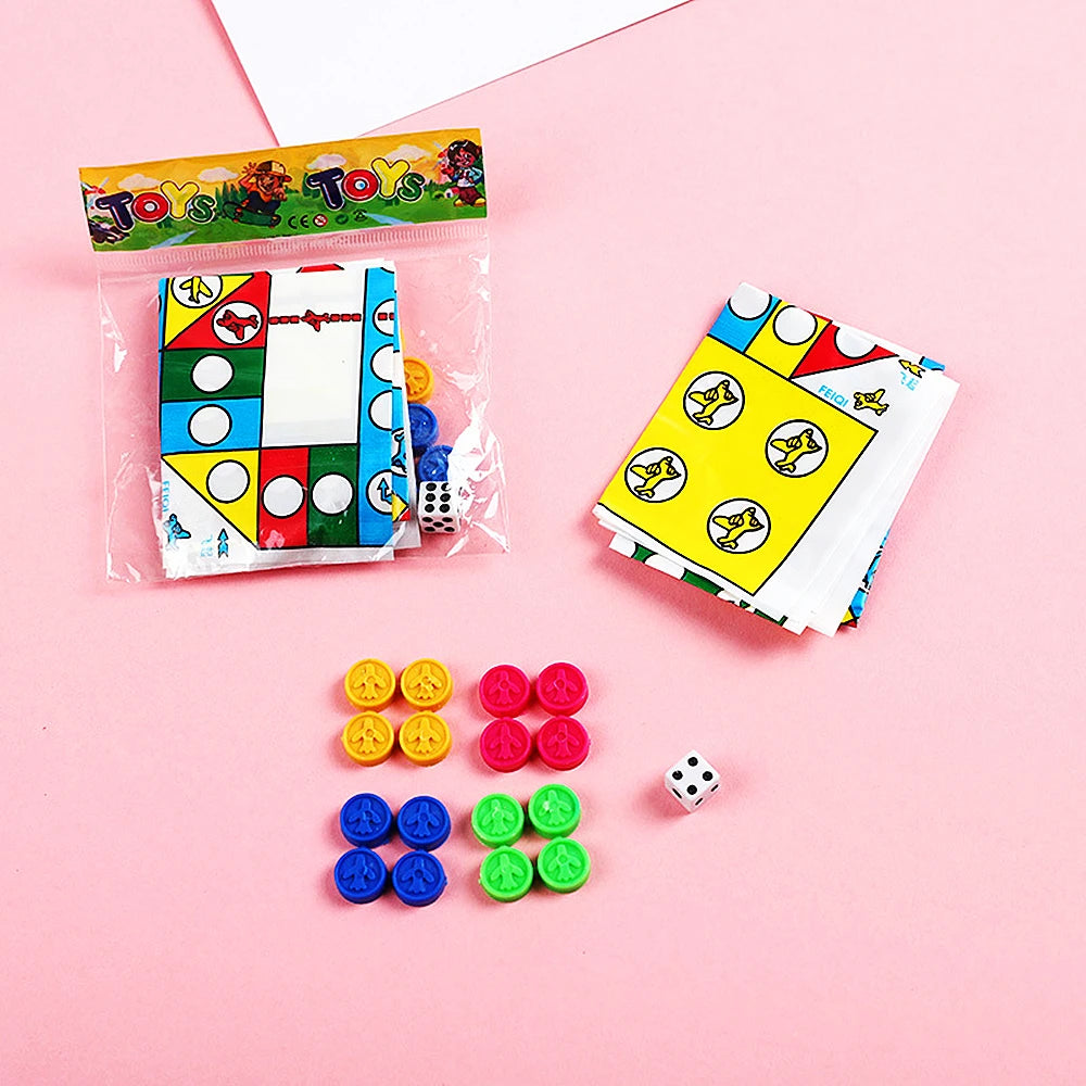15 Pcs Mini Board Game Flight Chess Toys Kids Birthday Party Favor Giveaway Christmas Easter Carnival Party Gifts Bags Pinata