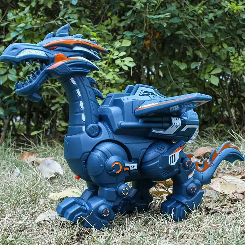 Mechanical Dinosaur Simulation Fire Spray Cool Lights Children Entertainment Toys Electric Walking Dinosaur Model Toys for Boys