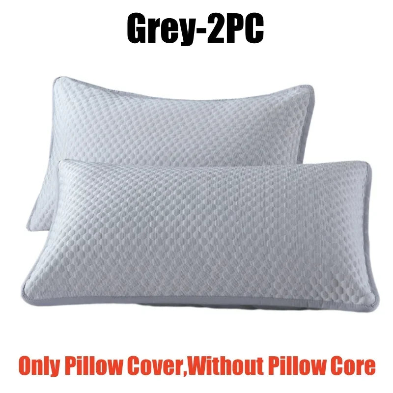 Cooling Ice Silk Pillowcase Solid Color Bean Fabric Summer Air Con Washable Home Use Plain Pillow Cover Without Pillow