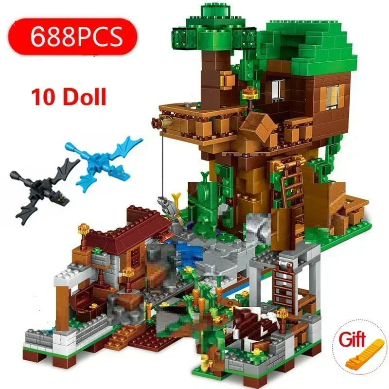 Hot Toys My World Building Blocks Brick The Mine Mechanism MinecraftINGlys Compatible Building Block Action Figures Set Gift Toy