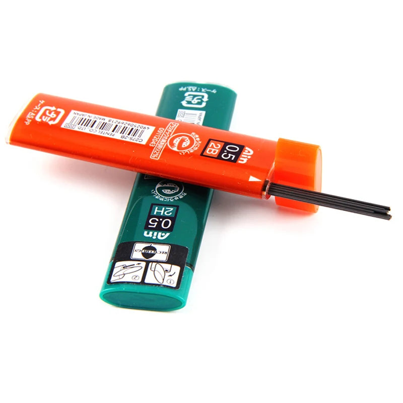 1 Tubes/Lot (40pcs/Tube) Pentel 0.5mm Mechanical Pencil Refills B,2B,3B,4B,H,2H,HB Pencil Leads for School & Office Stationery